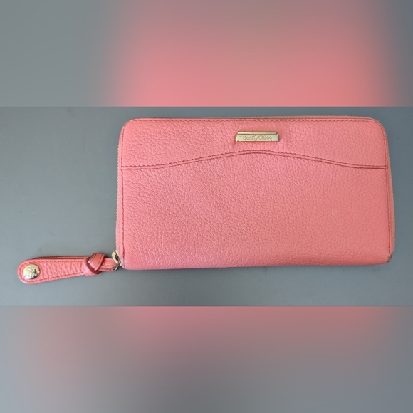 See By Chloe Pink Pebbled Leather Wallet with Gold Accents - Picture 1 of 11